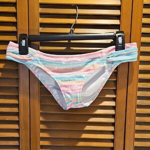 Victoria's Secret Pastel Striped Bikini Bottoms - Pink, Blue, Cream